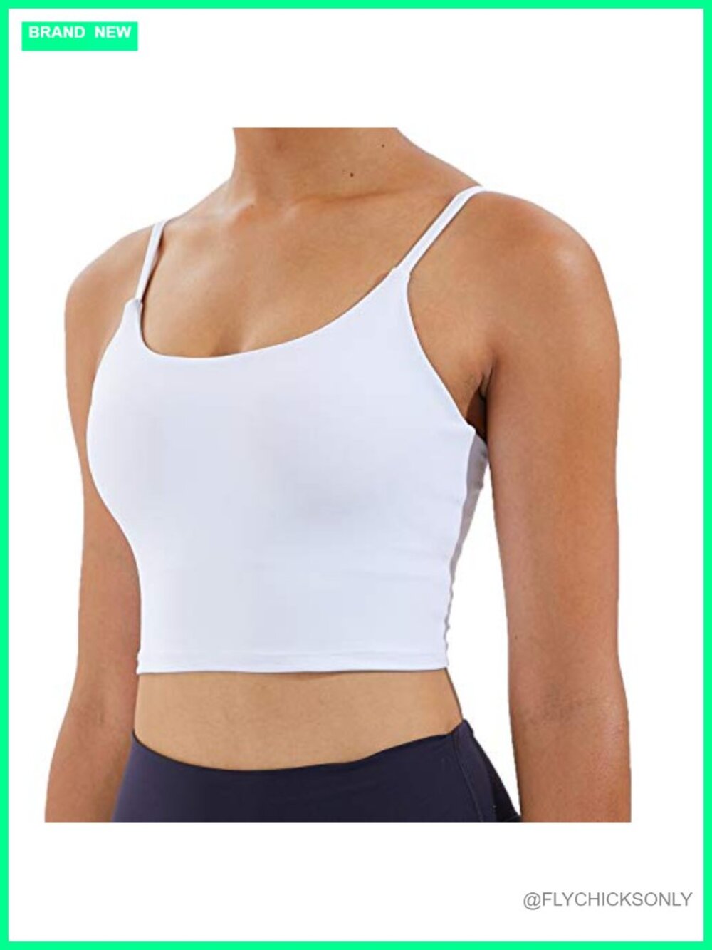 Women's Strappy Stretch Sports Bra Longline Padded Yoga Tank Top